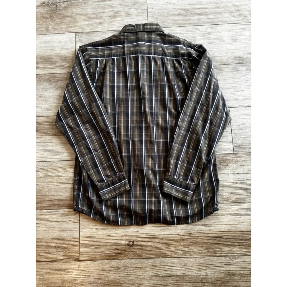 The North Face Mens Plaid Button Down Shirt Brown Olive Green M Gorpcore